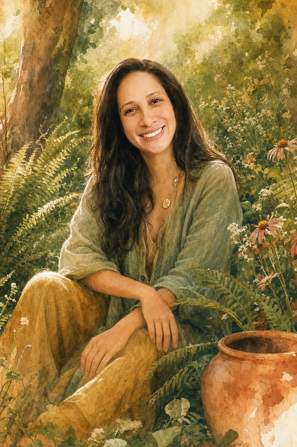 Maricel Espina em meio à natureza